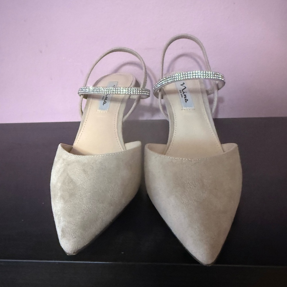 Nina Elegant Tan “suede” Women's Heels